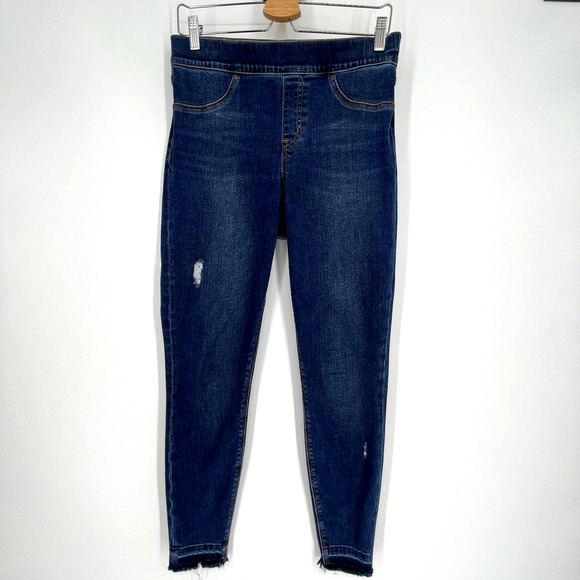 SPANX Distressed Raw Hem Skinny Jeans Jeggings Size Small - Picture 2 of 10